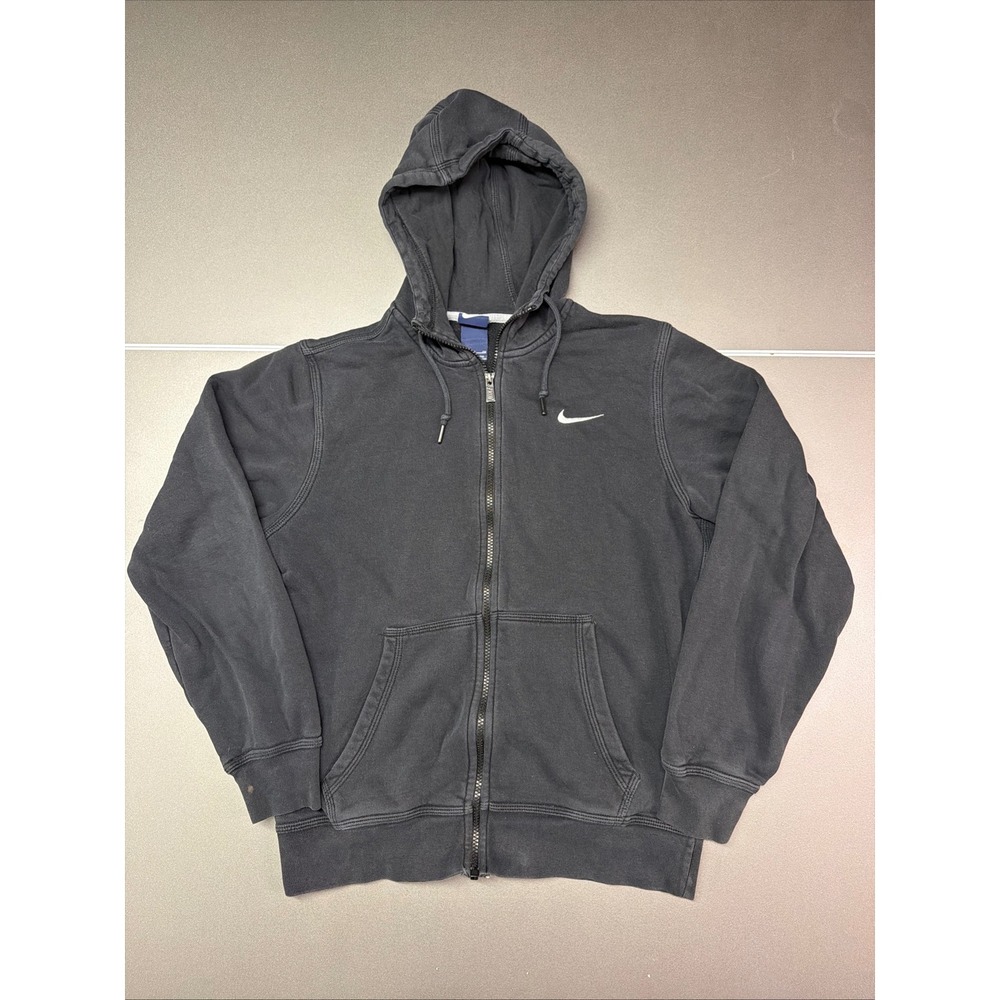 Vintage Nike Jacket Hoodie Black Mens S Stretch Classic Logo 341573-060 Swoosh